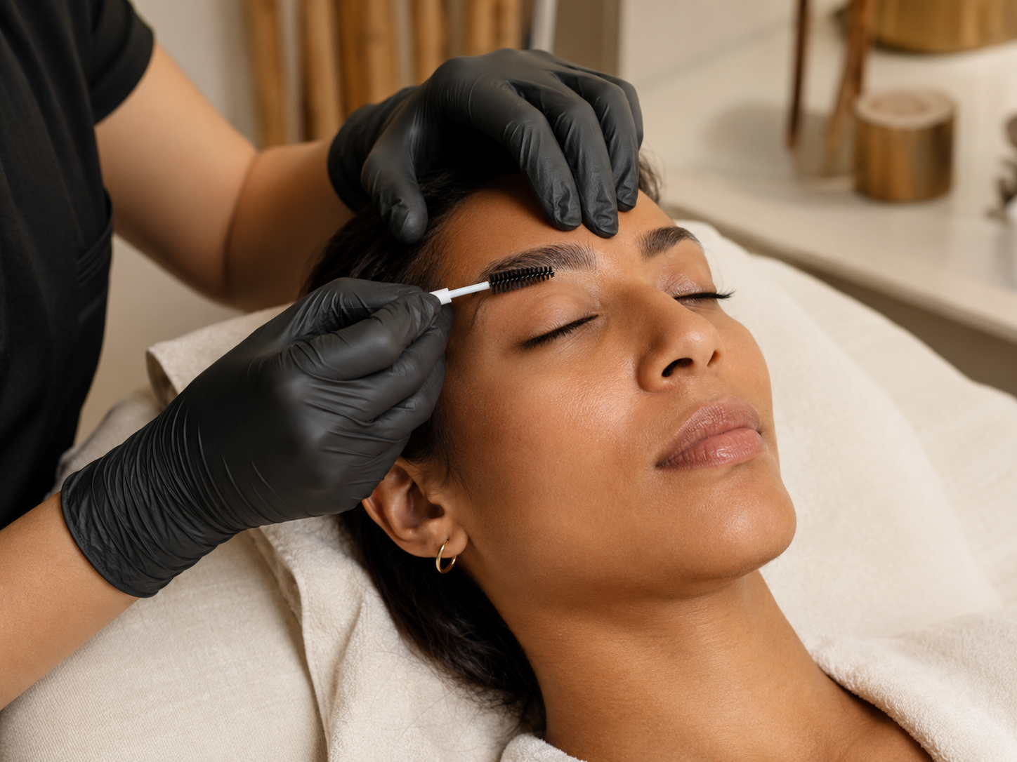 Customized brow shaping service at Seoul Glow Studio